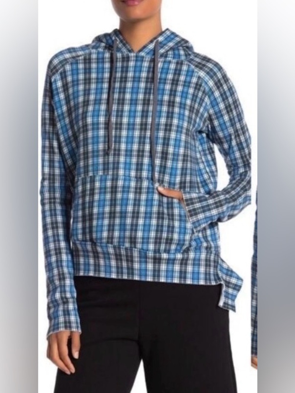 Frank & Eileen Tee Lab Limited Edition Bueller Hoodie Blue & White Plaid small